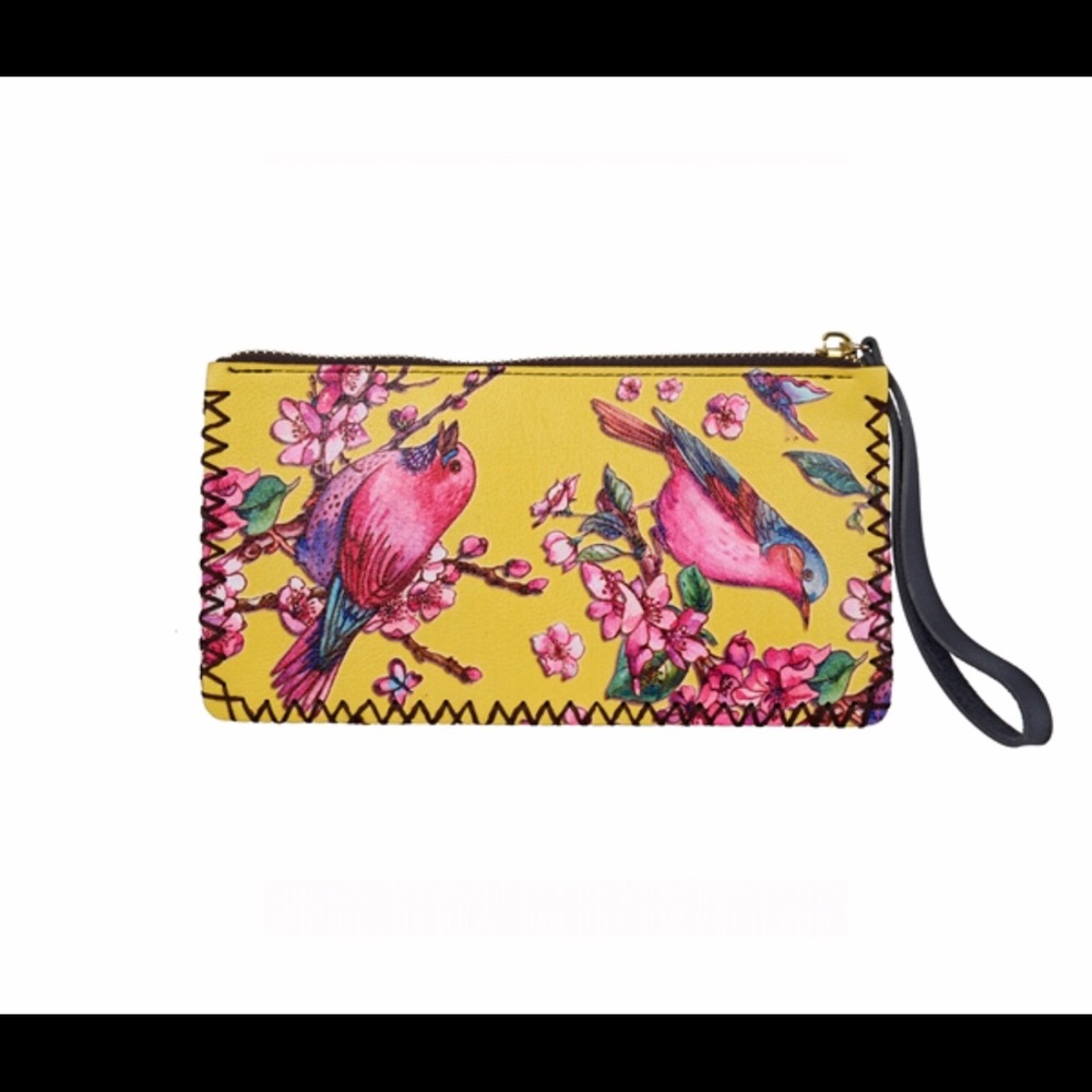 Birds Printed Wristlet - Picture 1 of 2